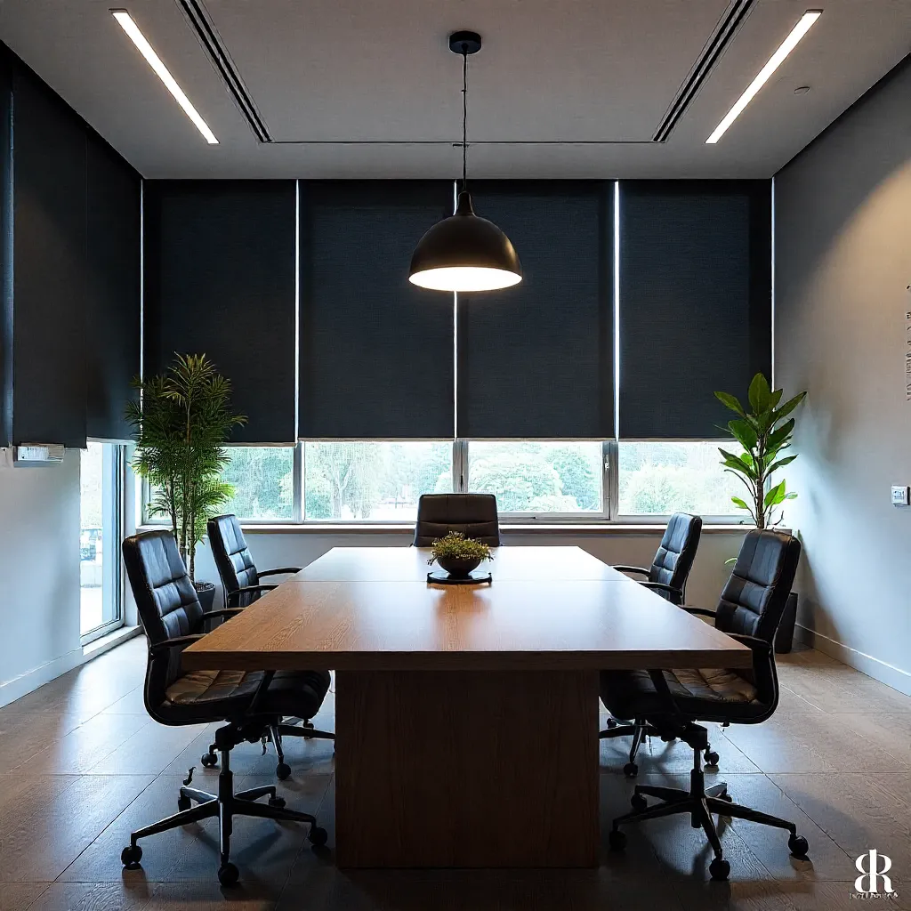 Office blinds in commercial space